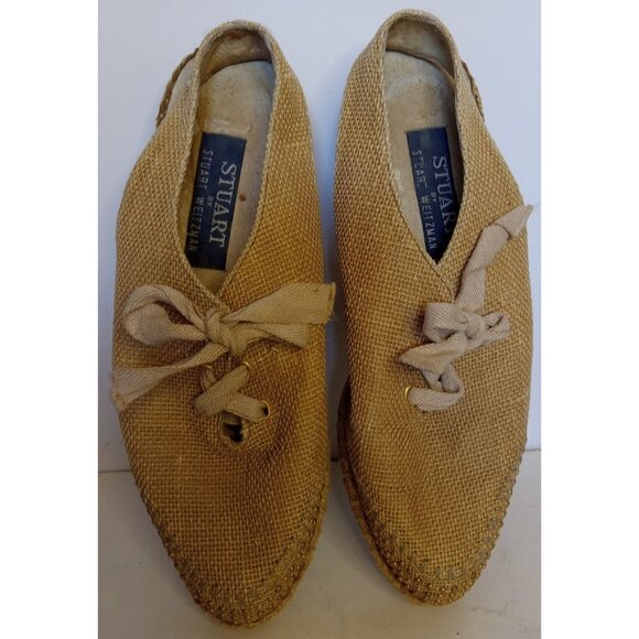 Stuart By Stuart Weitzman Jute Espadrille Slingbacks Ladies Size 9 - Picture 1 of 10